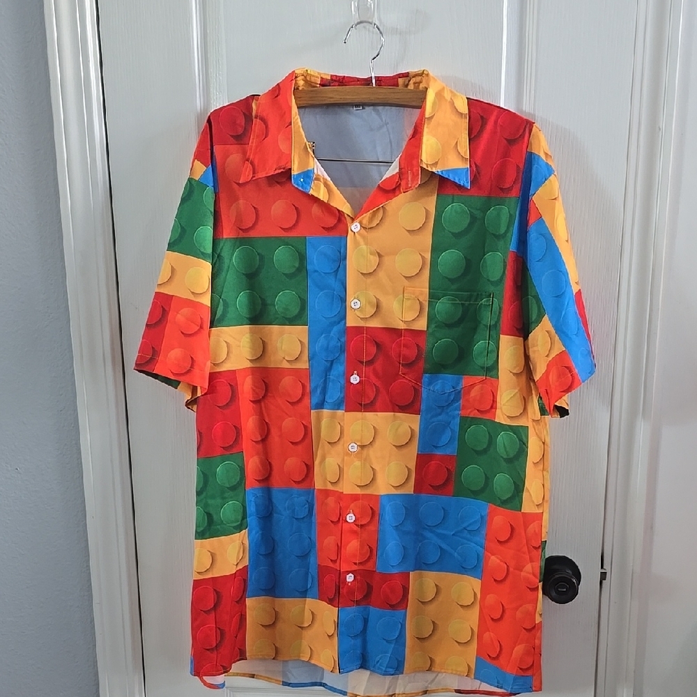 Colorful Block Pattern Men's Shirt
